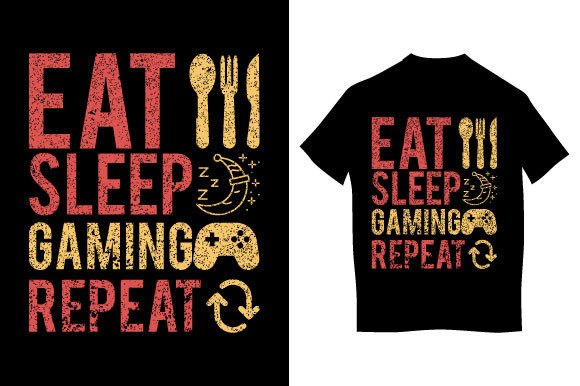 Eat Sleep Gaming Graphics & Print Templates