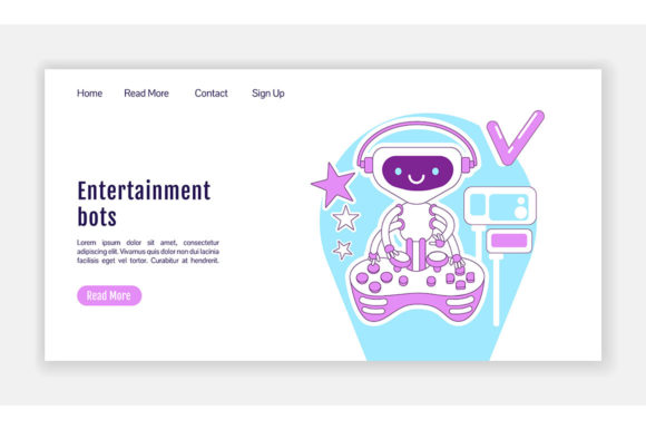 Entertainment Bots Landing Page: Graphics & Templates