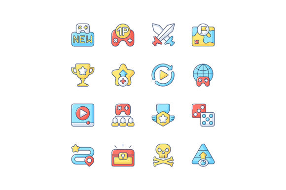 Game Menu RGB Icons for Graphics