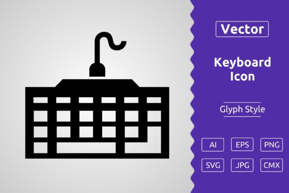 Gaming Keyboard Glyph: Graphics & Icons