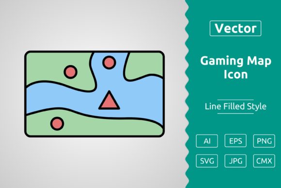 Gaming Map Icon for Graphics and Icons