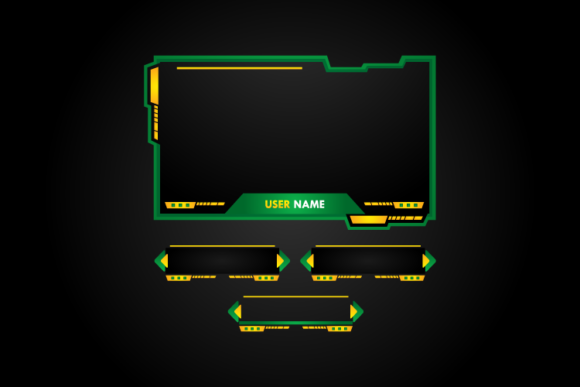 Green Gaming Panel Set: Graphics for Ux And Ui Kits