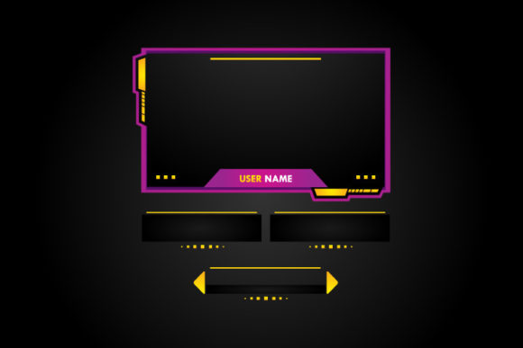 Purple Gaming Panel Set: Graphics for Ux And Ui Kits