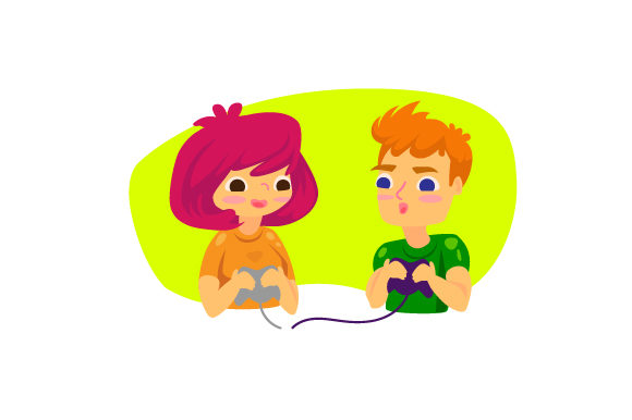 Video Gaming Couple: Crafts & Hobbies Design
